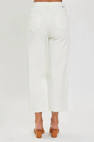 Risen - Calça Jeans Cropped de Cintura Alta