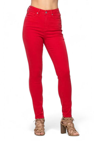 Judy Blue - TOP DE CONTROLE DE CINTURA ALTA JEANS SKINNY TINGIDO - REGULAR/CURVILÍNEO