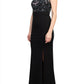 Aidan Mattox - Embellished Mesh Bodice Crepe Dress