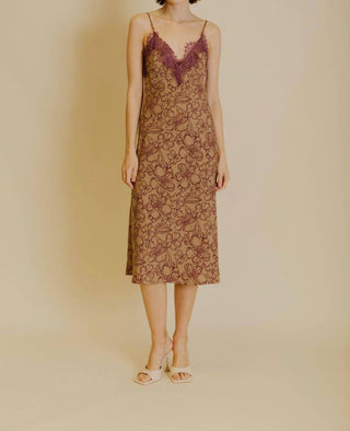 Aureum - Floral Lace Slip Midi Dress