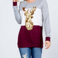 Acting Pro - Christmas Reindeer Sequin Long Sleeve Top