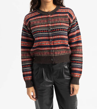 &amp;Filha - Cardigan Ada Fairisle com gola redonda
