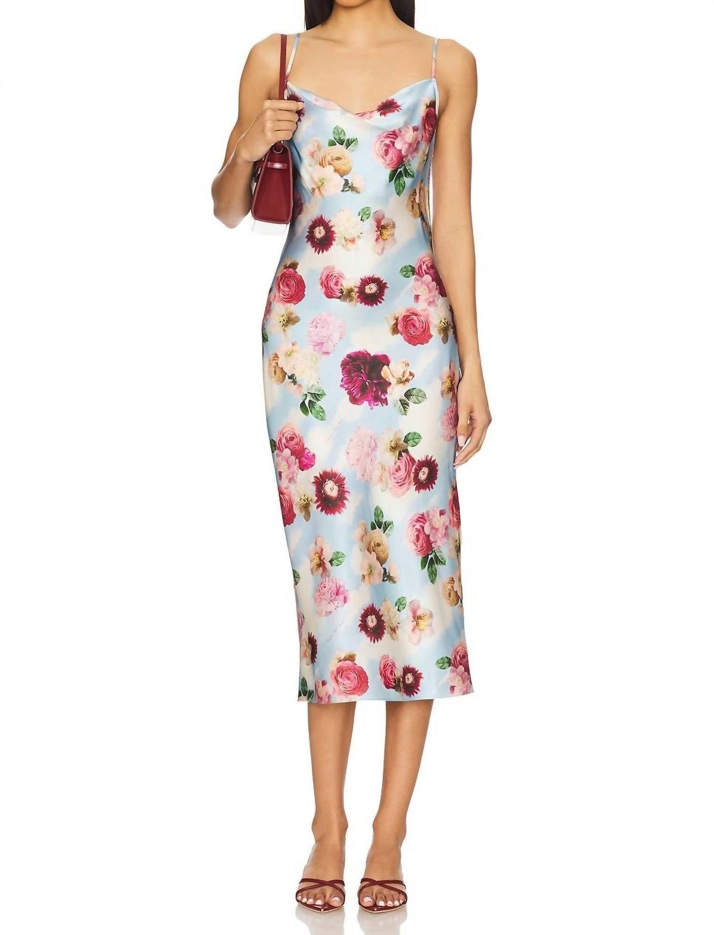 Fleur Du Mal - Draped Neck Mid-length Slip Dress
