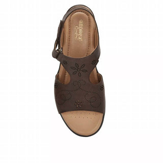 Andrea - Sandálias femininas de couro com salto plataforma e palmilha macia