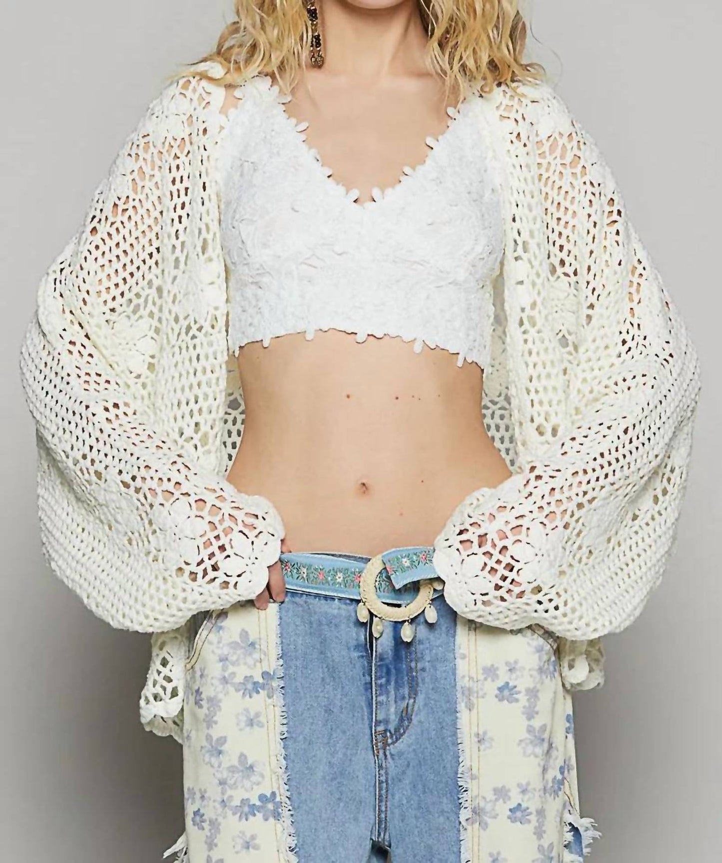 Pol - Crochet Open-front Cardigan