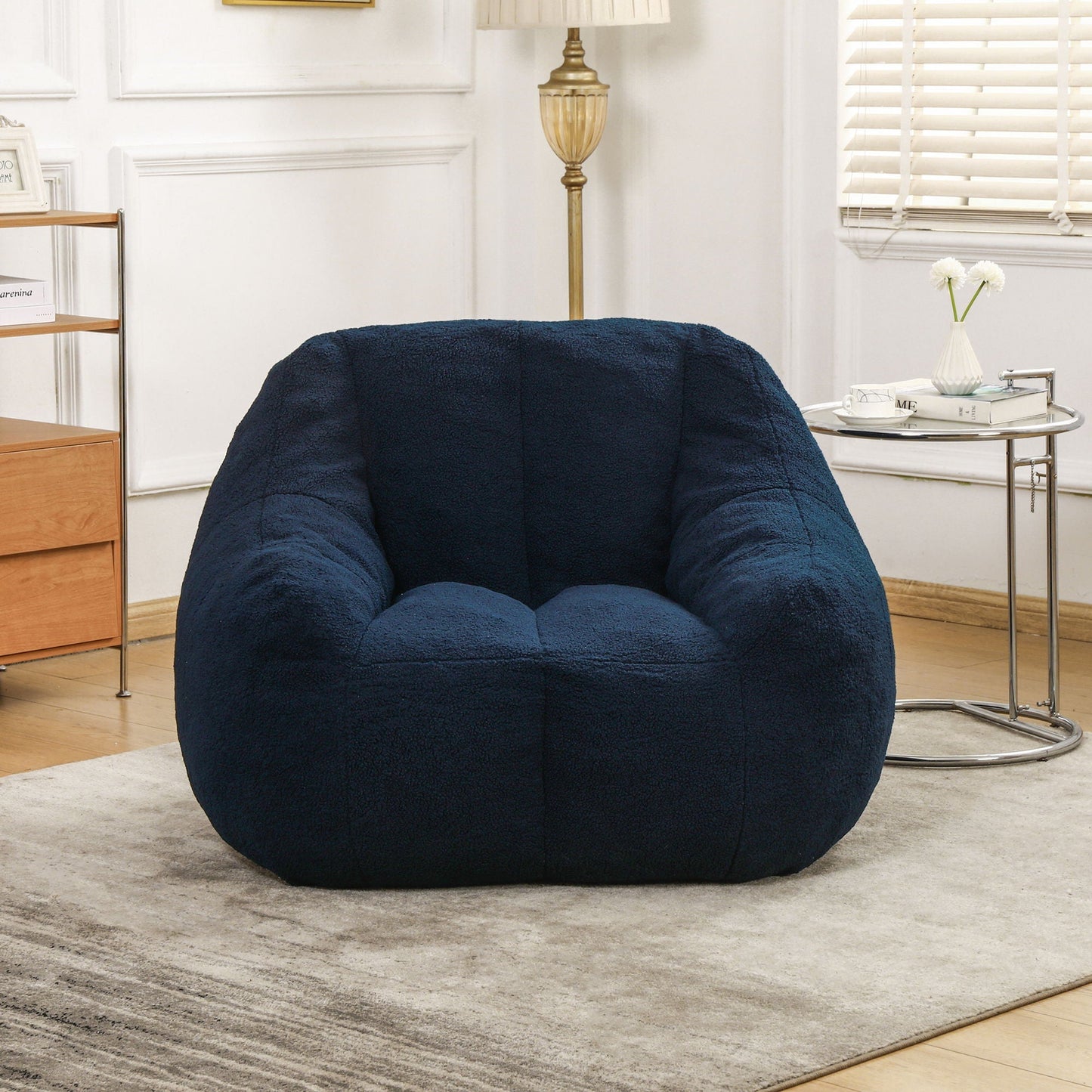 Comfy Bean Bag Chair With Memory Foam Filler, Tufted Soft