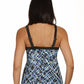 Caribbean Joe - V-neck Framed Surplice Tankini Top