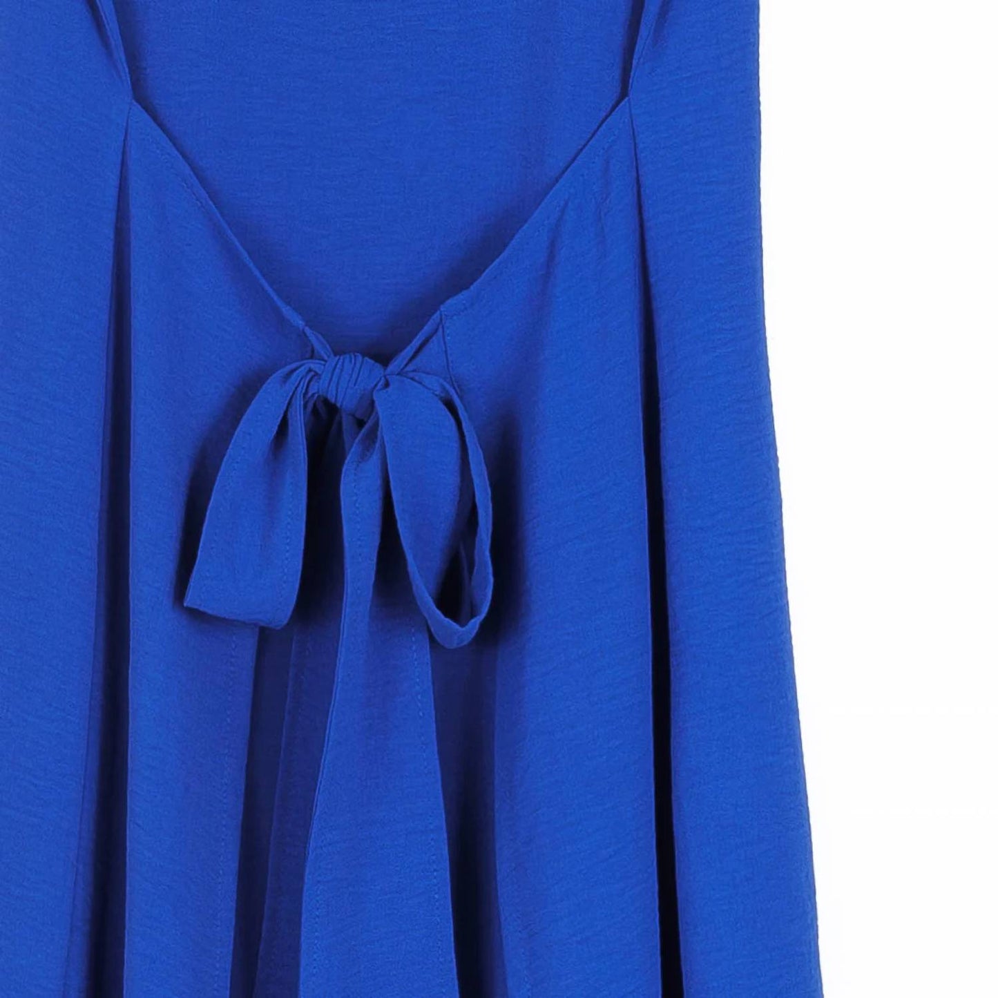 Clara Sun Woo - Soft Textured Rayon - Wrap Overlay Center Tie Midi Dress