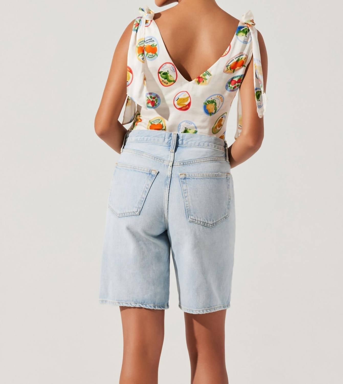 Astr - Allexina Satin Tie Shoulder Top