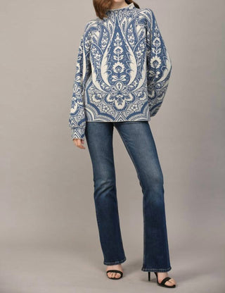 Fate - Jacquard Knit Mock Neck Sweater