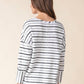 Habitat - Weekend Terry Striped Boxy Crew Neck Pullover Top