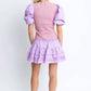 Karlie - Solid Poplin V-neck Smock Mini Dress