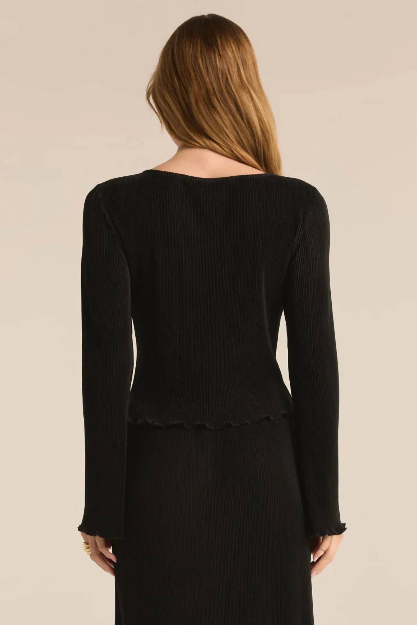 Z Supply - PLISSÉ LONG SLEEVE TOP