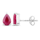 1.60 Carat Genuine Ruby 14K White Gold Earrings