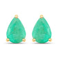 1.30 Carat Genuine Zambian Emerald 10K Yellow Gold Earrings