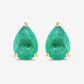 1.30 Carat Genuine Zambian Emerald 10K Yellow Gold Earrings