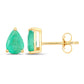 1.30 Carat Genuine Zambian Emerald 10K Yellow Gold Earrings