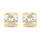 0.98 Carat Genuine LB Diamond 14K Yellow Gold Earrings