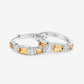 2.88 Carat Genuine Citrine and White Topaz .925 Sterling Silver Earrings