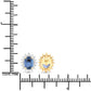 2.22 Carat Genuine Blue Sapphire and White Diamond 14K Yellow Gold Earrings