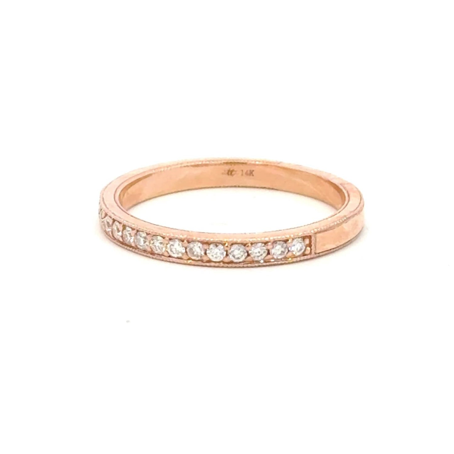 Aamiaa - 0.22 Carat Natural Diamond Channel Set Band Ring - Size 6.5