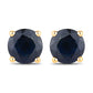 1.70 Carat Genuine Blue Sapphire 14K Yellow Gold Earrings