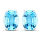 4.00 Carat Genuine Swiss Blue Topaz .925 Sterling Silver Earrings