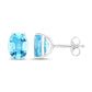 4.00 Carat Genuine Swiss Blue Topaz .925 Sterling Silver Earrings