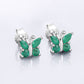 0.88 Carat Genuine Emerald .925 Sterling Silver Earrings