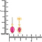 1.75 Carat Genuine Ruby and White Diamond 14K Yellow Gold Earrings
