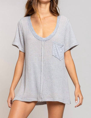 Pol - CAMISETA COM BOLSO WAFFLE