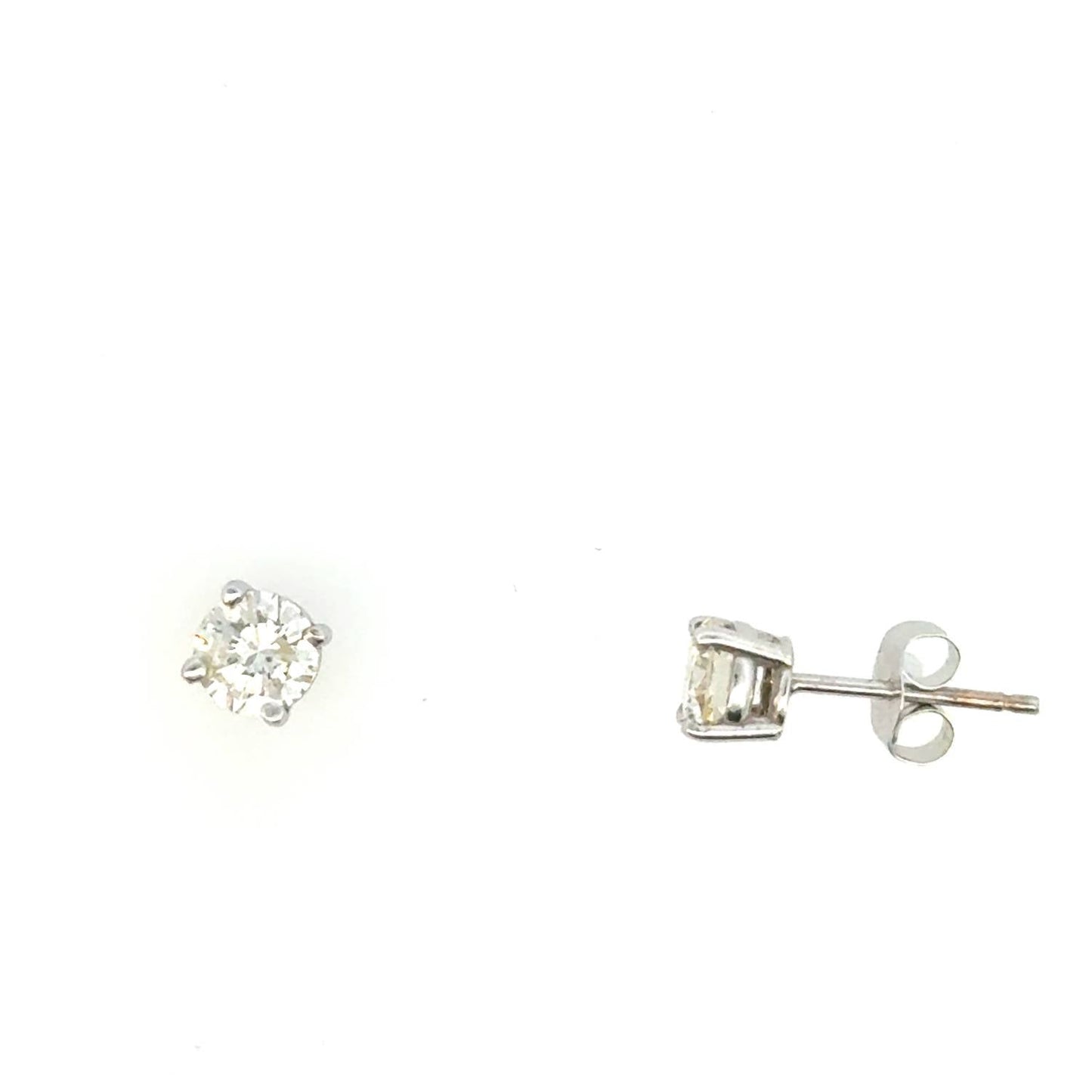 Aamiaa - 0.75 Carat Natural Diamond Round Brilliant Stud Earrings