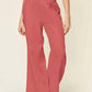 Double Take - Women's Full Size Texture Smocked Waist Wide Leg Pants
