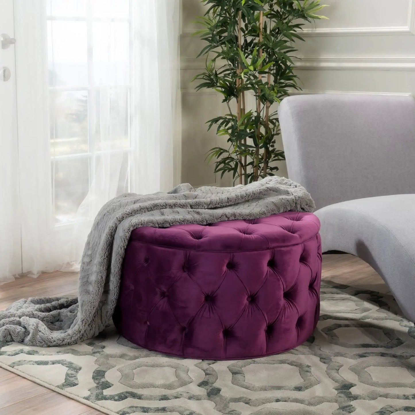 Modern Glam Ottoman Velvet