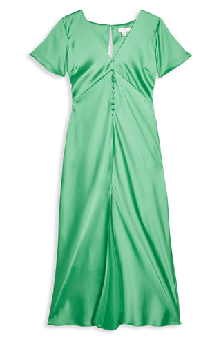 Topshop - Vestido midi de cetim com corte enviesado e manga anjo