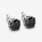 4.25 Carat Genuine Black Diamond 14K White Gold Earrings