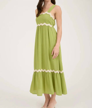 Blu Pepper - Vestido midi com acabamento e babados na parte inferior