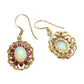 14K Yellow Gold Plated 4.94 Carat Genuine Multi Stones .925 Sterling Silver Earrings