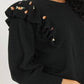 Something Navy - LOUISE EMBROIDERED RUFFLE SWEATER