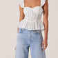 Astr - Baylin Eyelet Peplum Corset Top