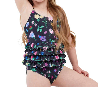 Gottex - Girls Ruffle Tiered Square Neck One Piece Swimsuit