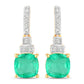 2.72 Carat Genuine Ethiopian Emerald and White Diamond 14K Yellow Gold Earrings