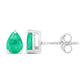 0.70 Carat Genuine Zambian Emerald 14K White Gold Earrings