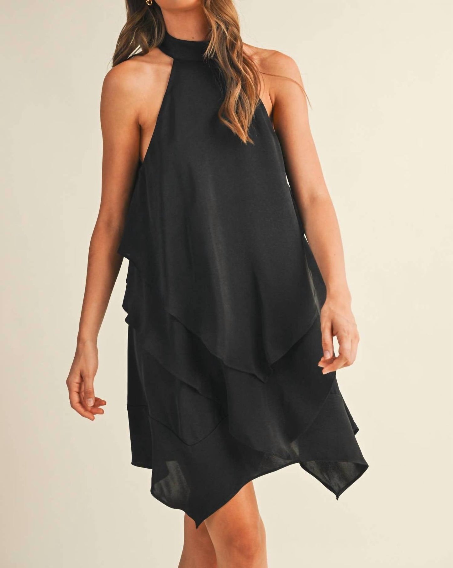 Mustard Seed - Ruffle Layer Halter Neck Dress