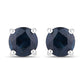 1.30 Carat Genuine Blue Sapphire 14K White Gold Earrings