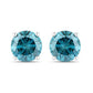 0.81 Carat Genuine Blue Diamond 14K White Gold Earrings