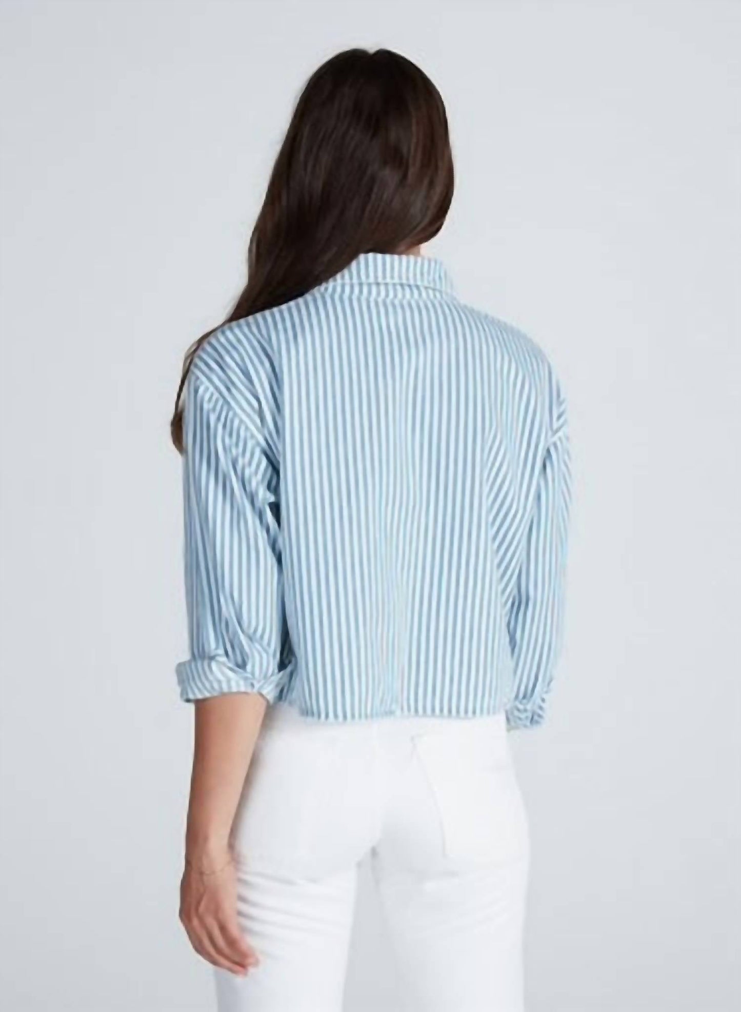 Askk Ny - Stripe Cropped Nantucket Shirt