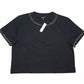 J.Crew - Women's Relaxed Crystal-embellished Cropped T-shirt In Heavy Jersey