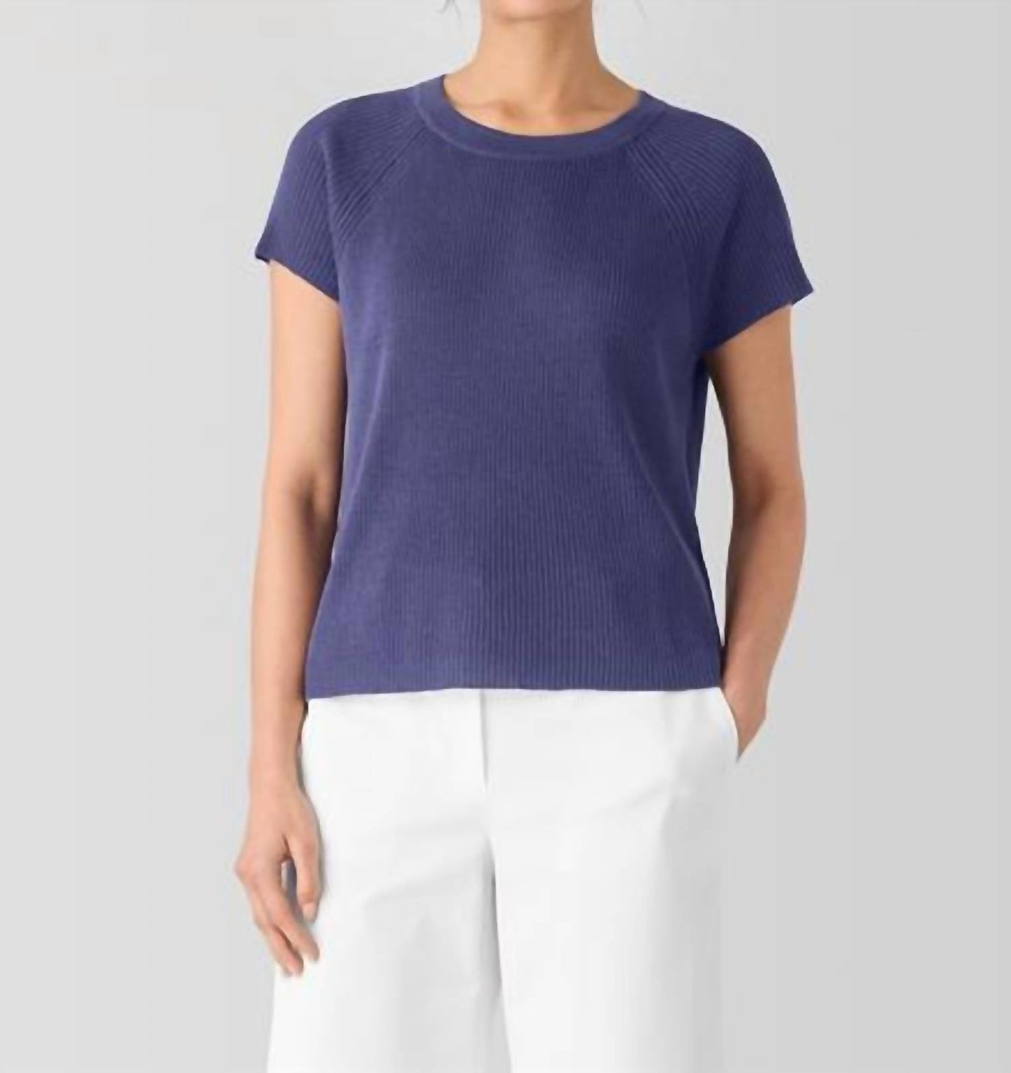 Eileen Fisher - Organic Linen Cotton Jewel Neck Top