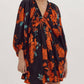 Entro - Fire And Ice Satin Floral Mini Dress